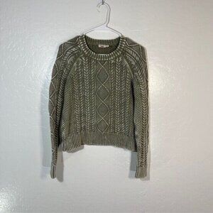 Faherty Olive Cable Knit Sweater